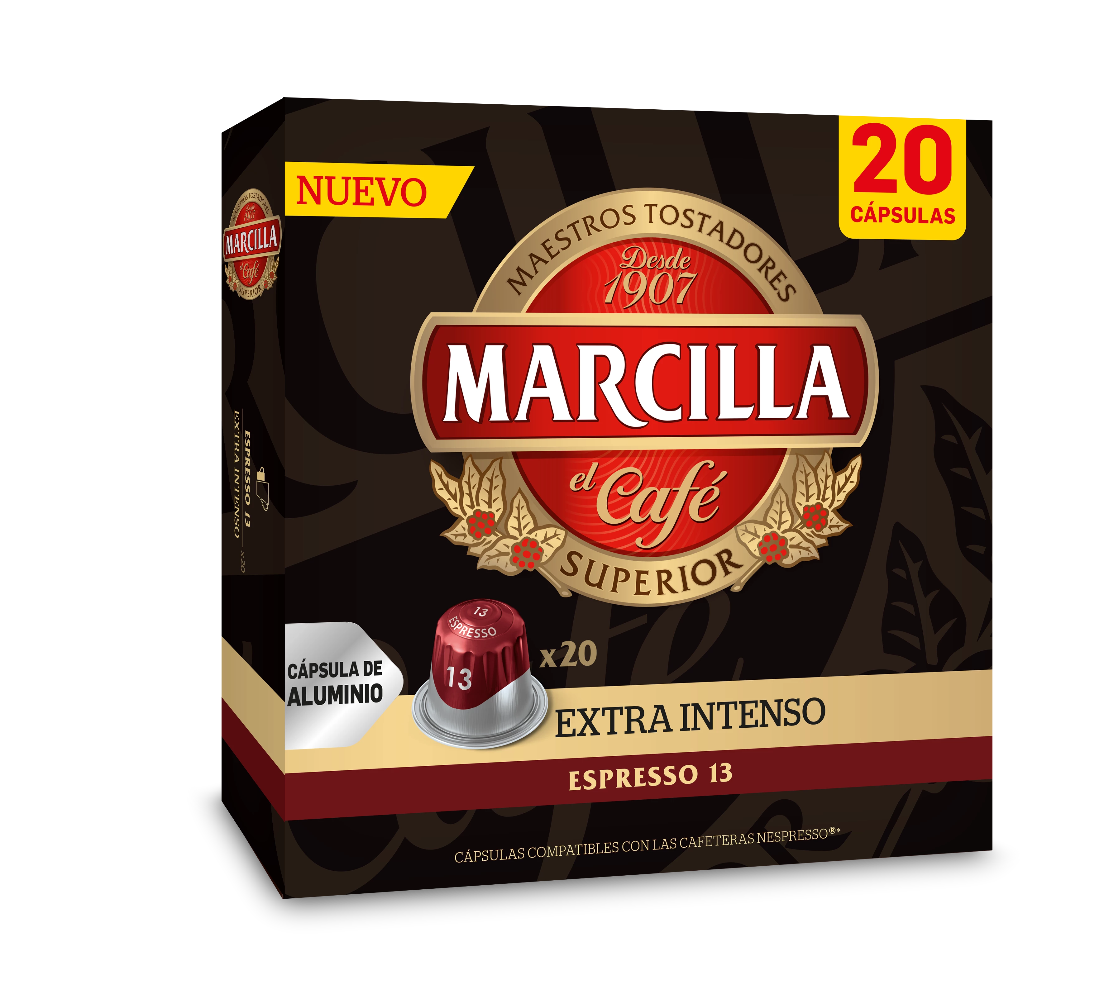 Café en cápsulas espresso Marcilla caja 16 unidades